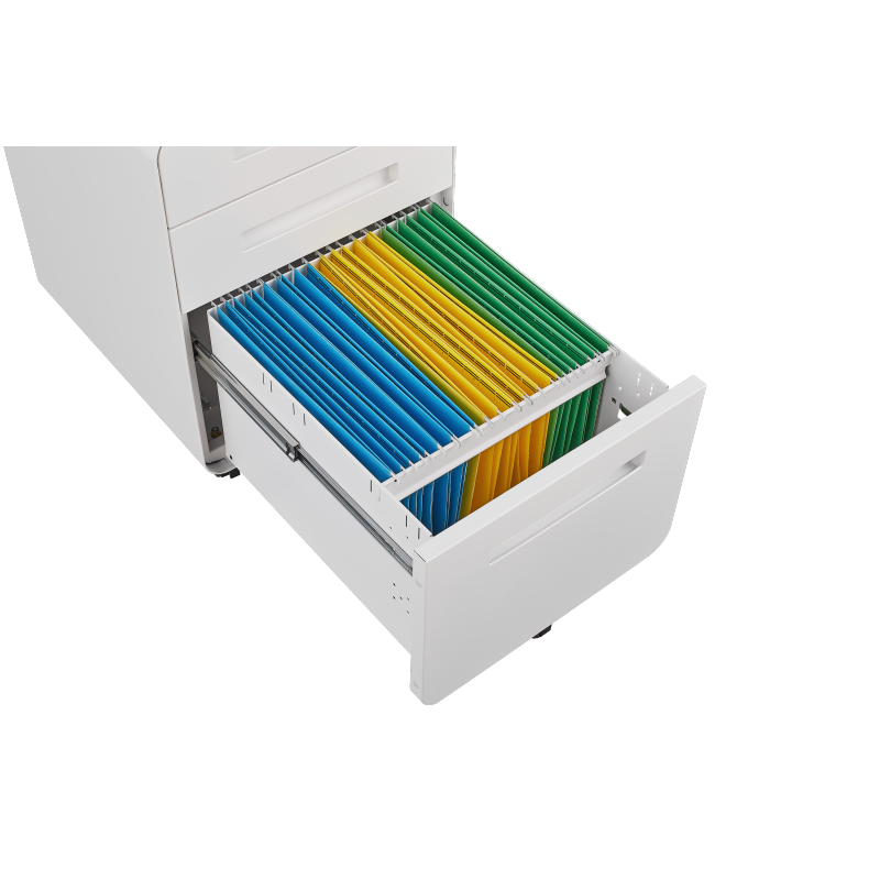 3 Drawer Mobile File Cabinet Under Desk Office,Simple Style Versatile Storage Cabinet for Legal/Letter/A4 Files, 5 Wheel Design Anti-Tilting Cold Rolled Steel Waterproof Moisture-Proof White