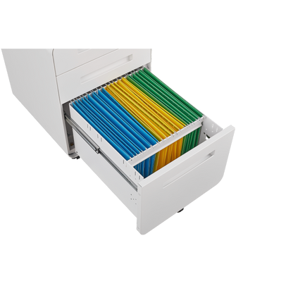 3 Drawer Mobile File Cabinet Under Desk Office,Simple Style Versatile Storage Cabinet for Legal/Letter/A4 Files, 5 Wheel Design Anti-Tilting Cold Rolled Steel Waterproof Moisture-Proof White