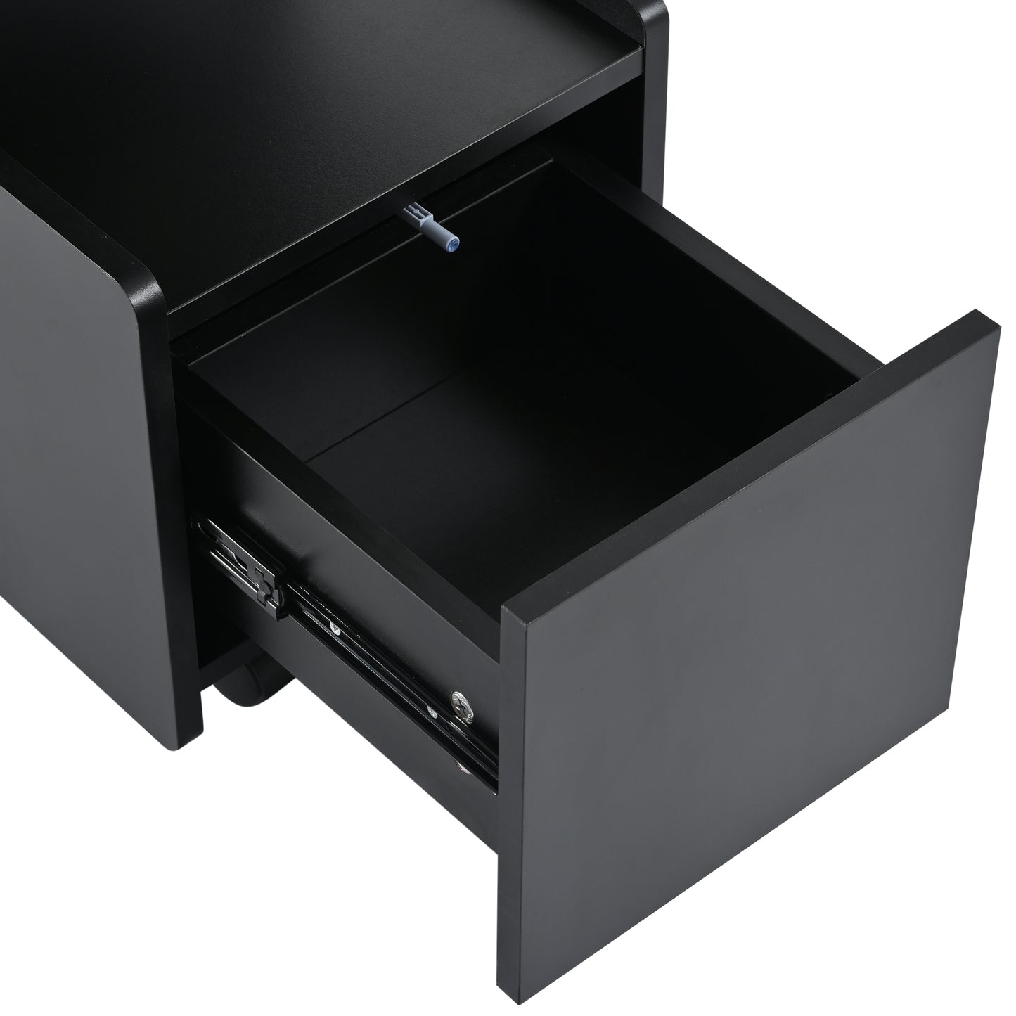 Beistellschrank mit Rollen, vielseitiger Aufbewahrungswagen für Wohnzimmer, Esszimmer und Schlafzimmer, Schwarz