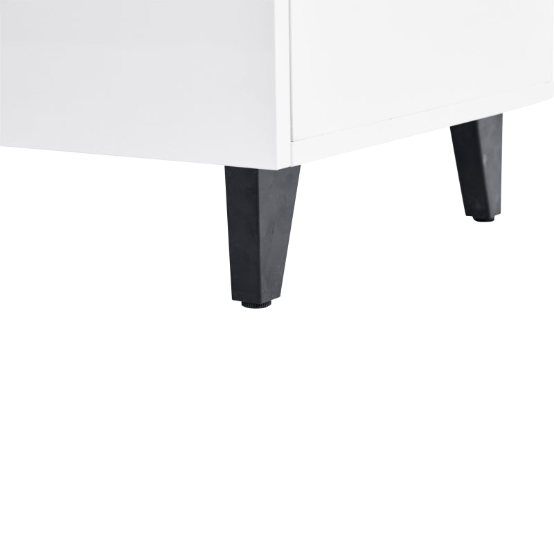 Hochglanz Sideboard, Kommoden,Highboard, Schubladenkommoden mit 4 Schubladen2 Türen und höhenverstellbaren Regalböden, weiß