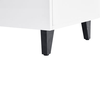 Hochglanz Sideboard, Kommoden,Highboard, Schubladenkommoden mit 4 Schubladen2 Türen und höhenverstellbaren Regalböden, weiß