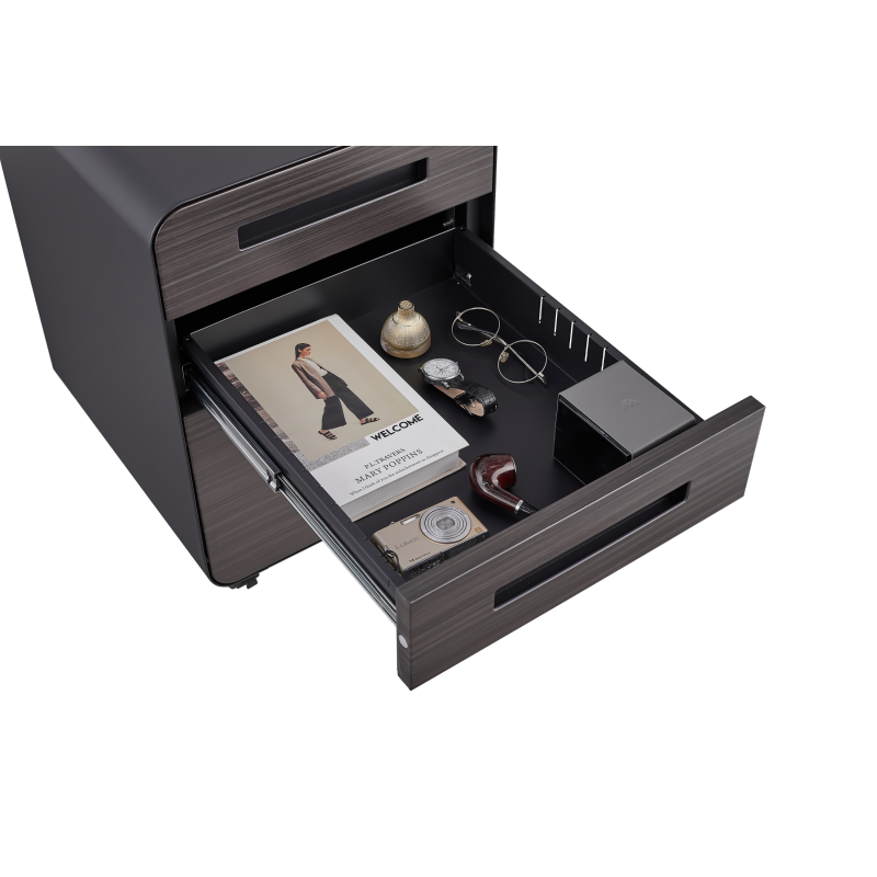 3 Drawer Mobile File Cabinet Under Desk Office,Simple Style Versatile Storage Cabinet for Legal/Letter/A4 Files, 5 Wheel Design Anti-Tilting Cold Rolled Steel Waterproof Moisture-Proof Black