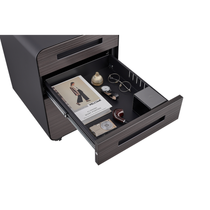 3 Drawer Mobile File Cabinet Under Desk Office,Simple Style Versatile Storage Cabinet for Legal/Letter/A4 Files, 5 Wheel Design Anti-Tilting Cold Rolled Steel Waterproof Moisture-Proof Black