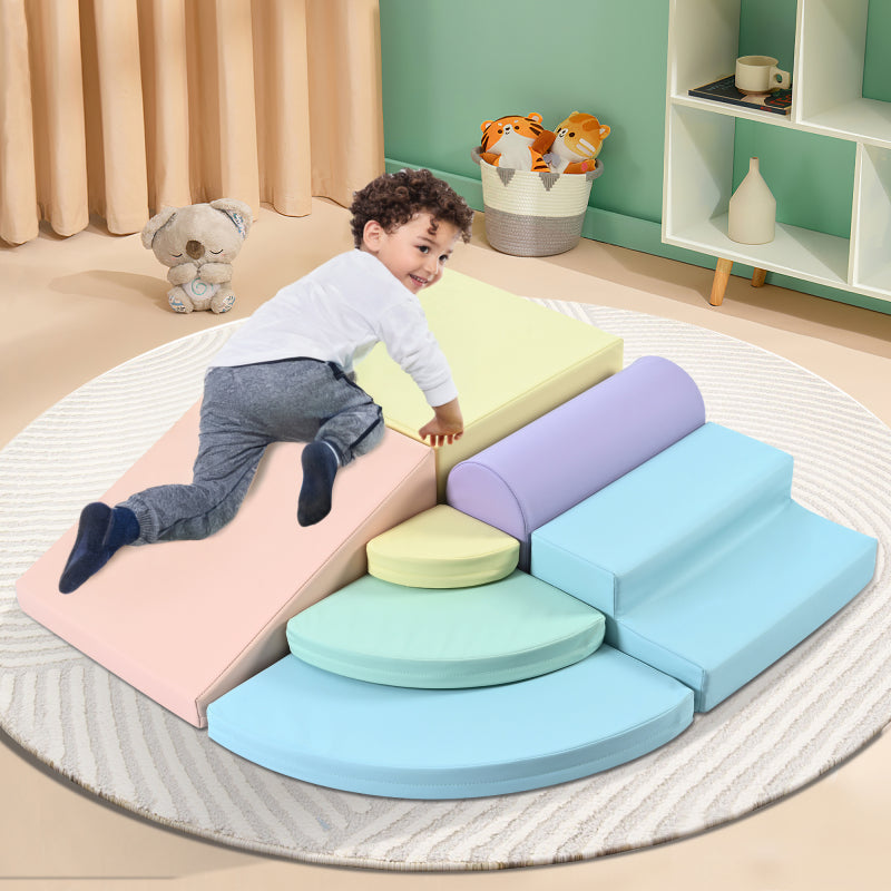 7-teilige weiche Schaumstoff-Kletterblöcke für Kleinkinder, weiches Kletter- und Krabbelspielset für drinnen, weiche Spielausstattung für Kletter- und Krabbelspielplätze für Kinder, aktive Spielstrukt