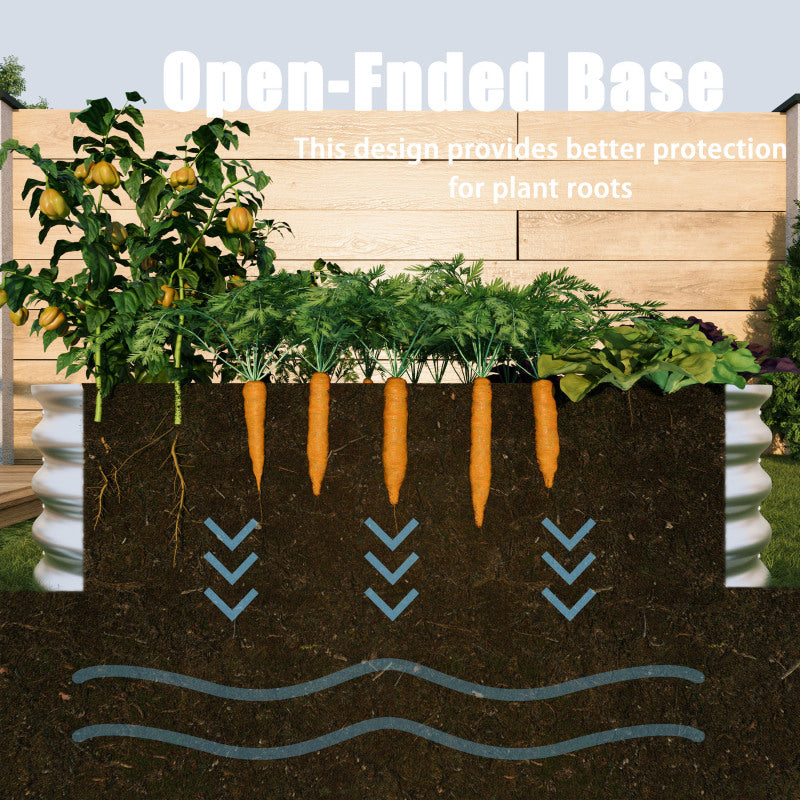 Hochbeet aus Metal Verzinkte Pflanzer erhöhte Gartenbett-Kit, Gartenbetten für im Freien für Gemüse, Blumen und Kräuter, Heavy Duty, rostbeständig, einfache Montage, 2pcs 4x2x1ft
