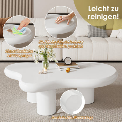 Unregelmäßiger Couchtisch in Wolkenform, 97cm Länge, 67cm Breite, 32cm Höhe, MDF mit Filzunterlagen, lackierte Oberfläche,Kreativer Couchtisch
