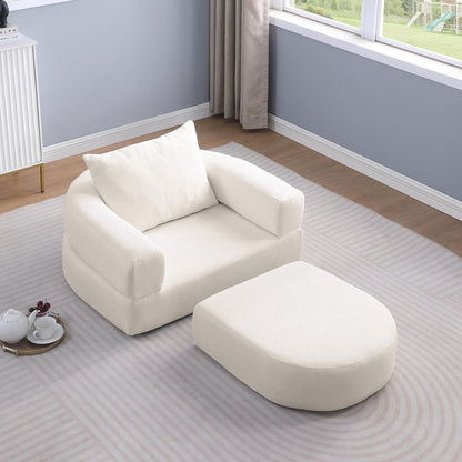 Modulares Sofa-Set Frottee (Terry Cloth), Sektionssofa Minimalistisch, Wohnzimmer Couchgarnitur, Umkehrbar, Beige