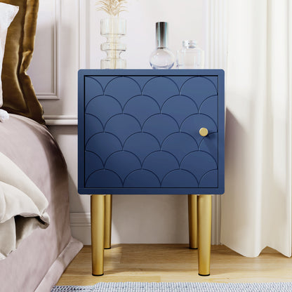 2er Set Nachttisch,Nachtschrank Beistelltisch,Marineblau, Sofatisch passend zu jedem Bett & Schlafzimmer - H50/B35/T35 cm