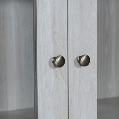 Moderner Highboard Schrank 80x34x171 cm, für Wohnzimmer, Büro & Flur