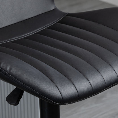 Barhocker höhenverstellbar 2er-Set Drehstühle 360° drehbar mit Rückenlehne Kunstleder 48,5x55,5x90-110cm für Küche & Bar