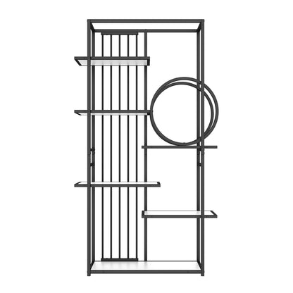 Metallregal im modernen Stil, solides Stahlrohr, geometrische Struktur, mehrstufiges Design, runde Dekoration, geeignet für die Inneneinrichtung