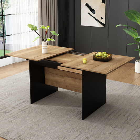 Erweiterbarer Esstisch 140/180*80cm, Holzmaserung Rechteckiger Esstisch