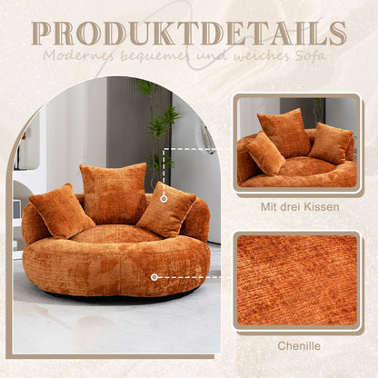 Lazy Sofa Durable Komfort Lounger hohen Rücken Sitzsack Stuhl Couch mit drei Kissen für Erwachsene und Kinder, Indoor & Outdoor, Single Gaming Sofa Stuhl für Schlafzimmer, Büro (Orange Chenille)