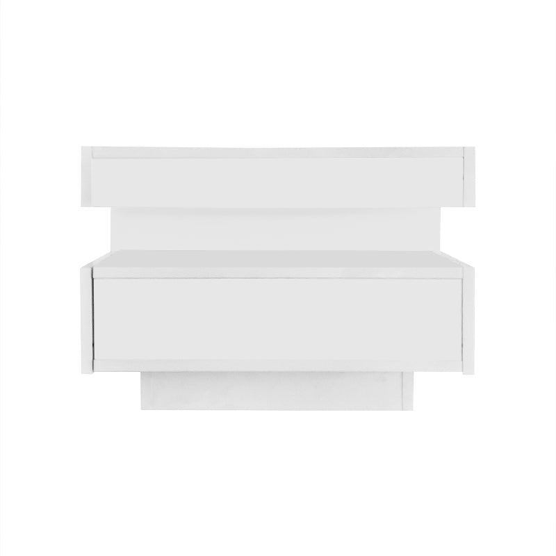 Couchtisch, Hochglanzoberfläche, mit LED-Lichtleiste, vier Schubladen vorne und hinten, großer Stauraum