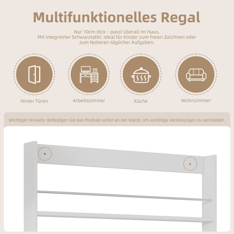 Bilderbuchregal, Ausstellregal, Bücherregal, Kinderzimmer Bücherregal, 4-ebiges Aufbewahrungsregal + bemalbares Schwarzbord