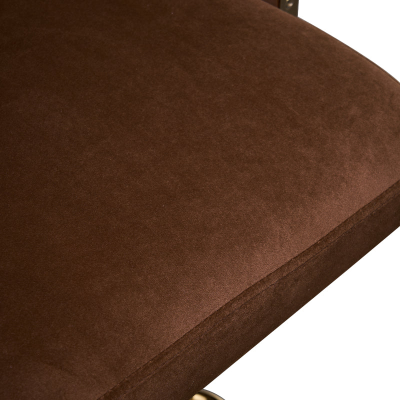Moderner drehbarer höhenverstellbarer Barhocker, moderner Barhocker für Küche, Bar und Restaurant Theken, Hubhocker mit Rückenlehne und goldener Fußstütze (brown.Set of 2)