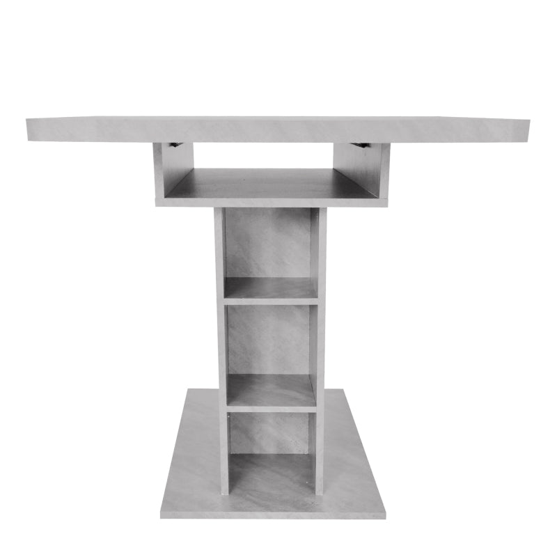 Ausziehbarer Esstisch, L110/130*W70*H75, Esstisch mit Stauraum, Betonoptik