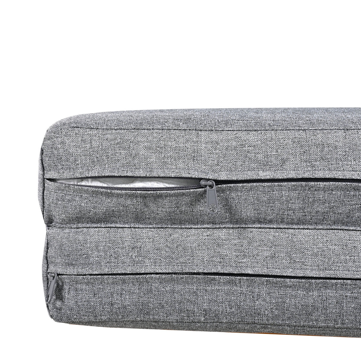 Gartenlounge-Set, Rattanzelt, geeignet für 2-4 Personen, inklusive aller Sitzkissen und Kissen, beiges Rattan, grauer Türvorhang, Sitzkissen mit Reißverschluss, abnehmbar und waschbar