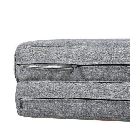 Gartenlounge-Set, Rattanzelt, geeignet für 2-4 Personen, inklusive aller Sitzkissen und Kissen, beiges Rattan, grauer Türvorhang, Sitzkissen mit Reißverschluss, abnehmbar und waschbar