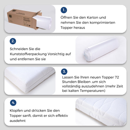 Taschenfederkern Matratze 120x200 cm, 7 Zonen, H3/H4, Boxspring-Gefühl