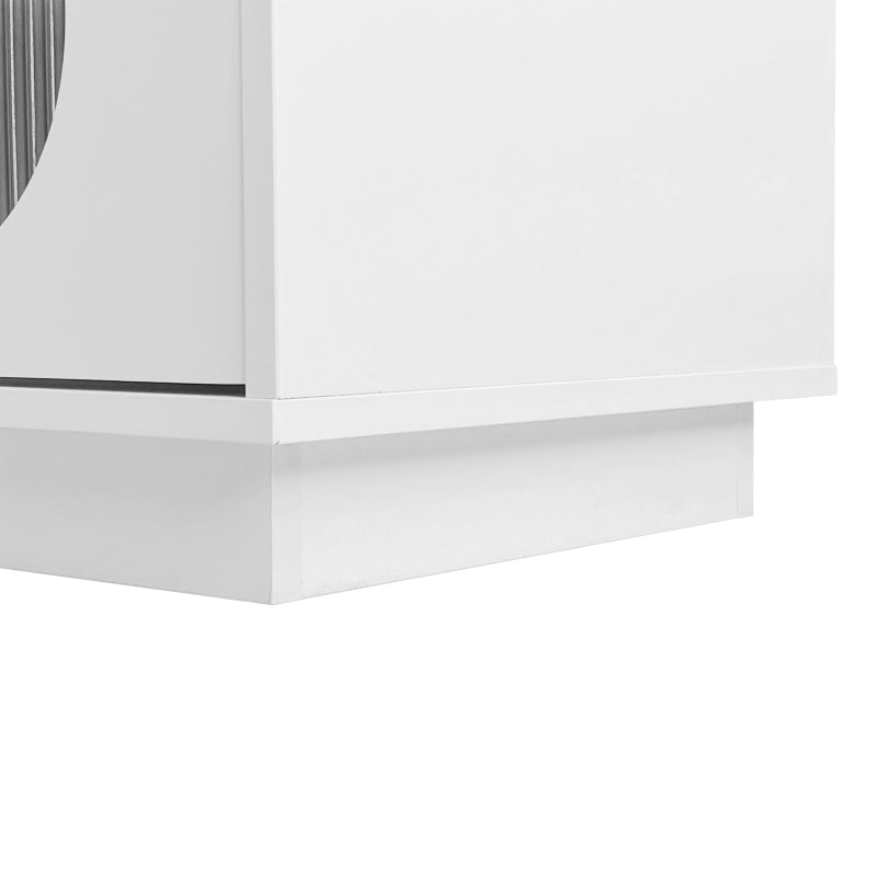 Schminktisch mit LED-Spiegel und Beleuchtung - Weißes Schminktisch-Set für Schlafzimmer mit drei geräumigen Schubladen und einer Tür (ohne Hocker)