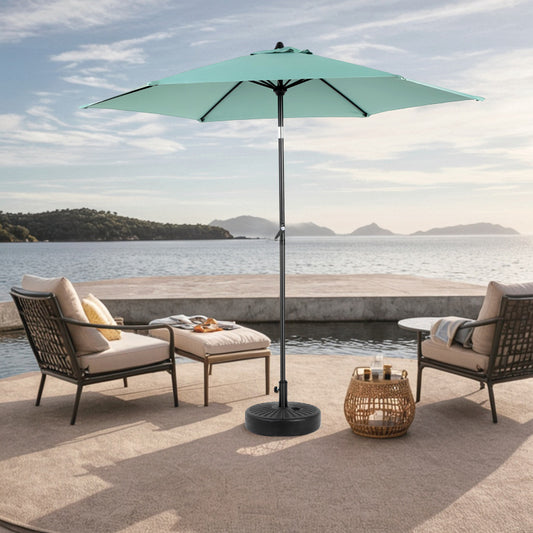14.8 Ft Double Sided Outdoor Umbrella Rectangular Large with Crank (Light Green)(No Base)