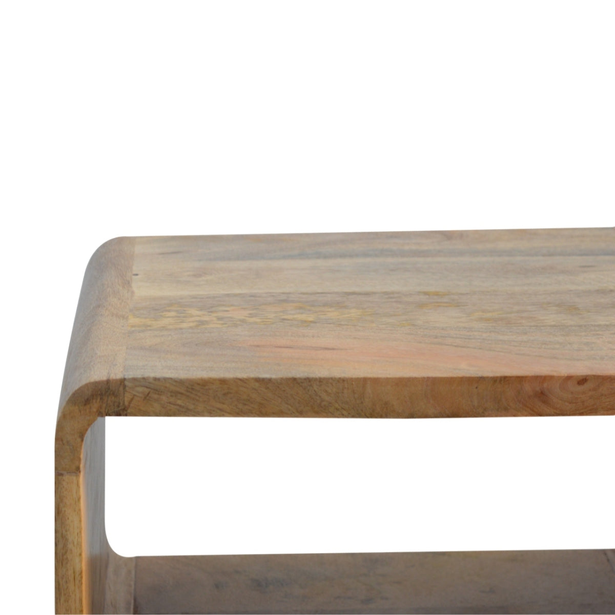 Solid Wood Nachtschrank Braun – Nachttisch aus Mangoholz mit offenem Fach – Handgefertigter Beistelltisch im Nordic-Stil – 45x35x50 cm