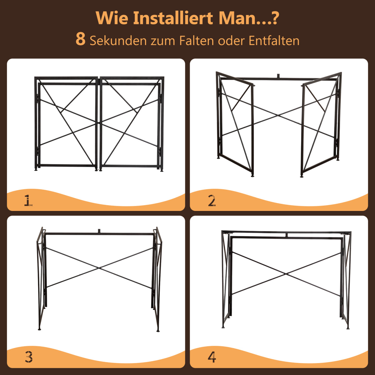 Klappbarer Schreibtisch 99x50cm – Computertisch Faltbar & Platzsparend in 8 Sek. Montiert, MDF Holzoptik für Home Office & Büro, Schwarz
