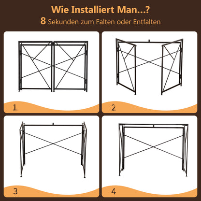 Klappbarer Schreibtisch 99x50cm – Computertisch Faltbar & Platzsparend in 8 Sek. Montiert, MDF Holzoptik für Home Office & Büro, Schwarz