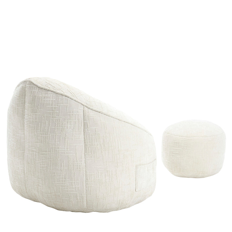 Sitzsack Sofa Stuhl für Erwachsene mit Fußstütze, Beige