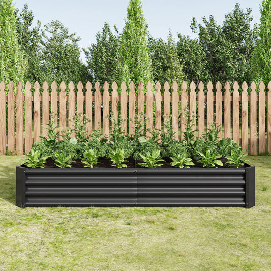 Hochbeet Metall Pflanzenbeet, Hochbeete für Garten aus robustem Stahlblech mit stabilem Design, Rostschutz und Langer Haltbarkeit, Hochbeet Bausatz ohne Boden, Ideal für Gemüse, Kräuter & Blumen Anthr
