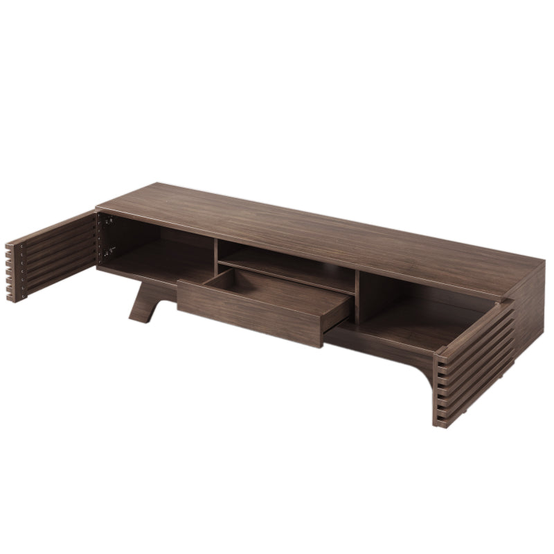 TV-Schrank mit einer Schublade und zwei Türen, TV-Möbel, TV-Panel, TV-Lowboard, TV-Schrank. Einzigartiges Design, Vintage-Holzfarbe.