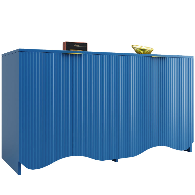 Sideboard(140×40×85cm), buffetschrank, cabinets, Esszimmer Wohnzimmer Aufbewahrungsschränke, Gemusterte Schränke, Freistehende Schränke, Küchenmöbel,Wellenmuster-Design, Blau