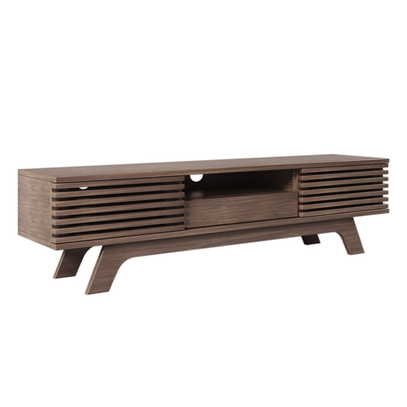 TV-Schrank mit einer Schublade und zwei Türen, TV-Möbel, TV-Panel, TV-Lowboard, TV-Schrank. Einzigartiges Design, Vintage-Holzfarbe.