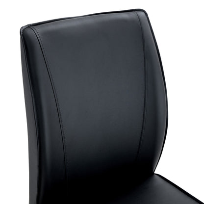 Elegantes Design im europäischen Stil: 4 bequeme Stühle in schwarzem PU-Material mit silbernen Metallbeinen