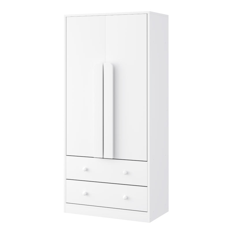 Kleiderschrank 70*40*170cm, Doppeltüren-Design, mit Schubladen und Ablagefächern, weiß