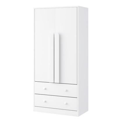 Kleiderschrank 70*40*170cm, Doppeltüren-Design, mit Schubladen und Ablagefächern, weiß