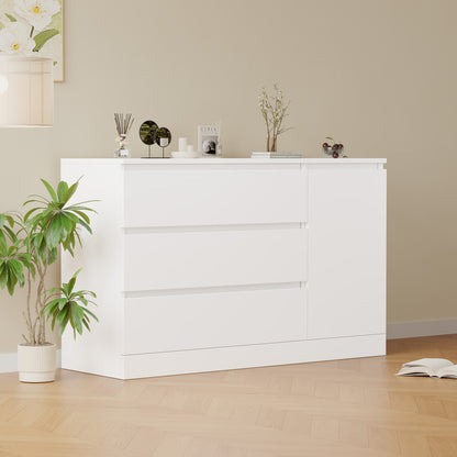 Kommode 120 cm, Anrichte mit tiefen Schubladen & verstecktem Schmuckfach, Sideboard (120x40x75 cm)
