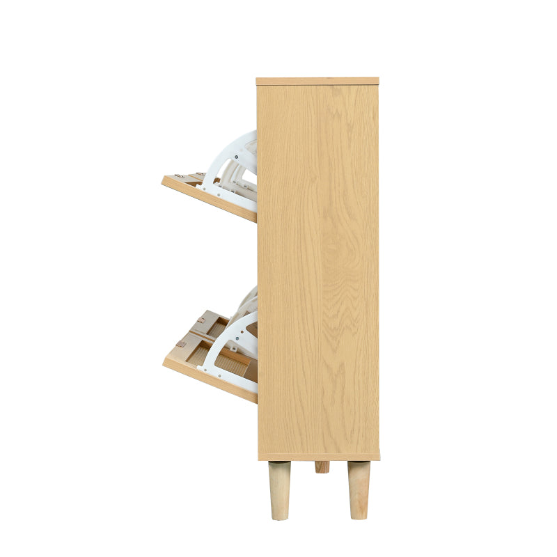 Schuhschrank mit 4 Klappschubladen, Schuhregal für Flur, Schlafzimmer, Wohnung,Holzmöbel, Landhausstil