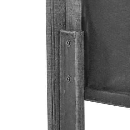 Modernes Design Polsterbett Mit seinem gepolstertes Kopfteil Einzelbett mit Lattenrost, 90x200cm ,in Grau Leinen, mittelfest (Ohne Matratze)