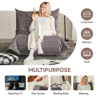 Moderne Sofas, Sitzsäcke für Erwachsene auf dem Bodensofa, Super Soft Memory Sponge Sofa, Togo Sofa Stuhl, Wohnzimmermöbel, Geeignet für Schlafzimmer, Balkon, Schlafsaal, Kaminstuhl (Dunkelgrau)