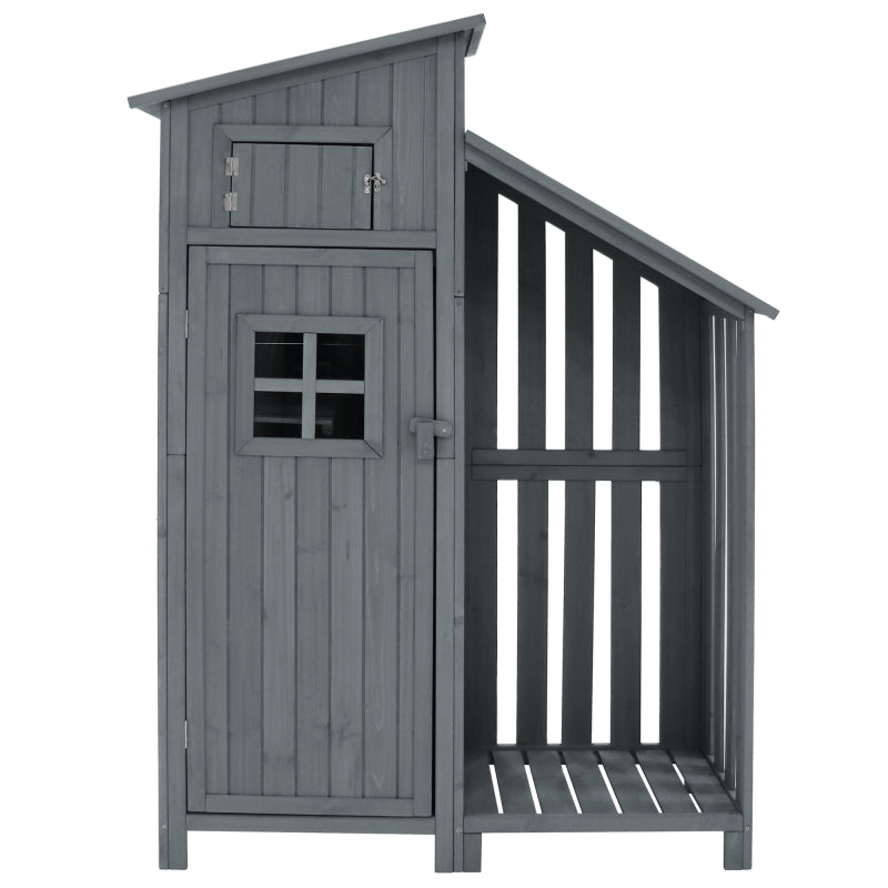Gerätehaus Gartenschrank Geräteschuppen Geräteschrank, BxT: 124x46 cm,BxTxH:124x46x174cm, auch für kleine Gärten geeignet,Grau, (Holzhütte, 1 St., Gartenhaus)