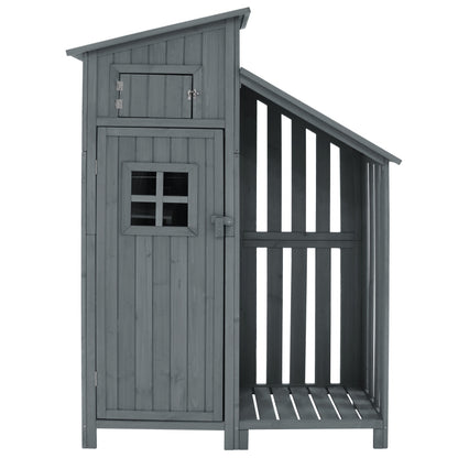Gerätehaus Gartenschrank Geräteschuppen Geräteschrank, BxT: 124x46 cm,BxTxH:124x46x174cm, auch für kleine Gärten geeignet,Grau, (Holzhütte, 1 St., Gartenhaus)