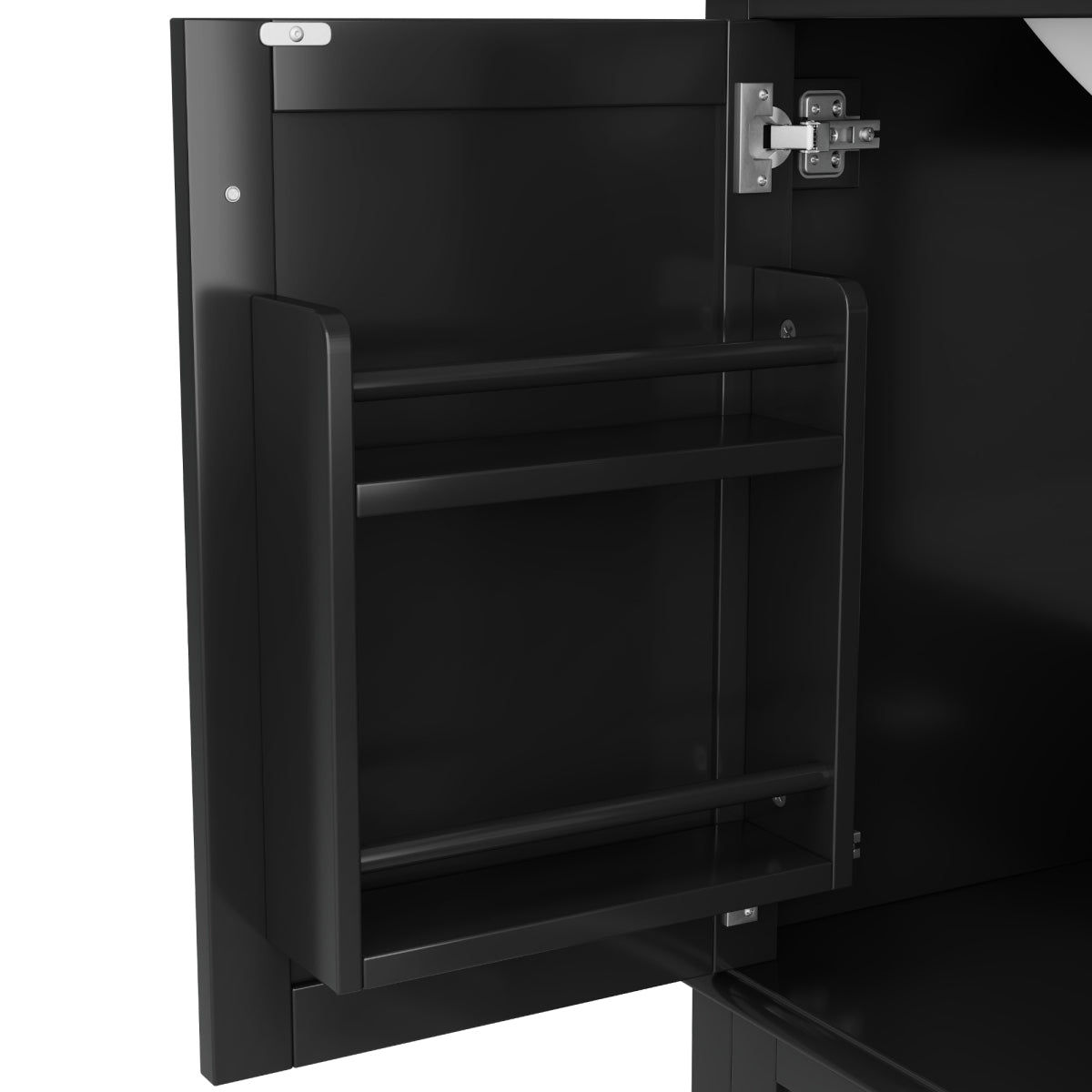 Badezimmerschrank 73x45,5x83,5 cm mit Keramikwaschbecken, 3 Soft-Close-Schubladen, Türregal, verstellbarem Fach, Schwarz