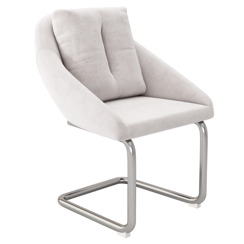 Esszimmerstuhl aus Samt, 2er-Set mit Kissen, entspannender Drehstuhl, gewölbte Stützbeine, Beige