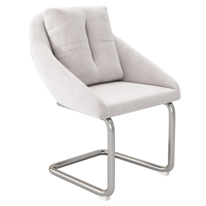 Esszimmerstuhl aus Samt, 2er-Set mit Kissen, entspannender Drehstuhl, gewölbte Stützbeine, Beige
