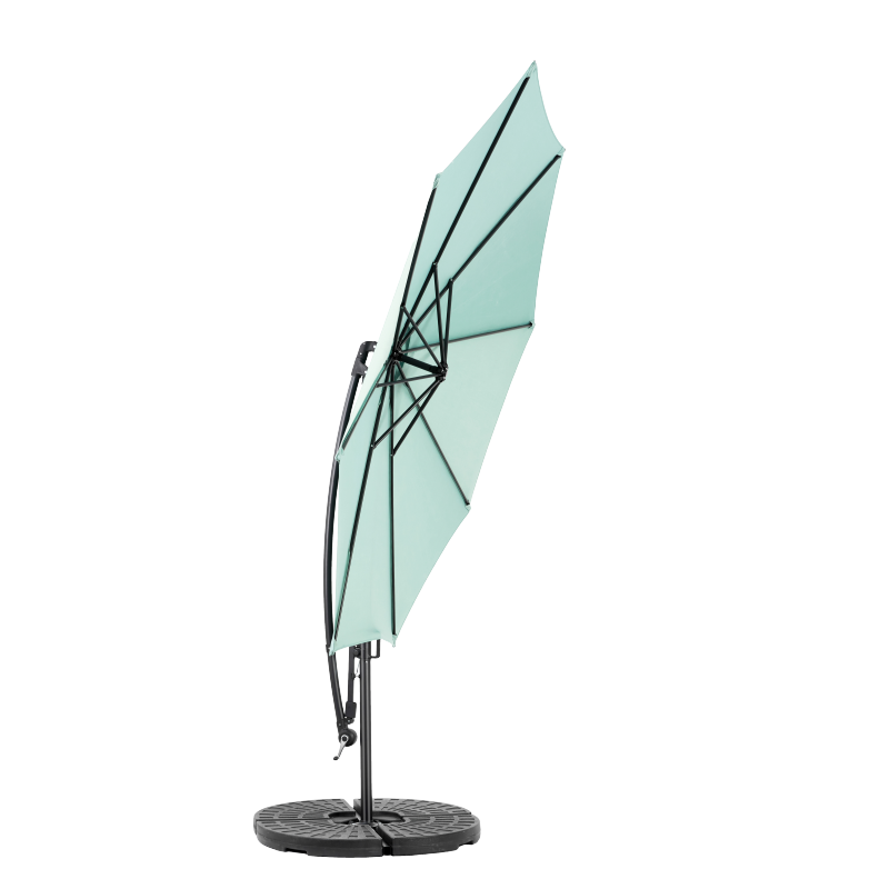 14.8 Ft Double Sided Outdoor Umbrella Rectangular Large with Crank(Light Green) (No Base)