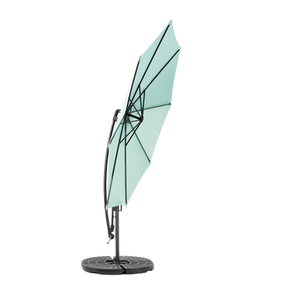 14.8 Ft Double Sided Outdoor Umbrella Rectangular Large with Crank(Light Green) (No Base)