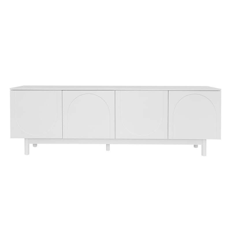 Moderner weiß TV-Schrank – 175 x 38 x 56 cm, verstellbare Einlegeplatten, Leichte Lowboard-TV-Möbel im Luxusstil