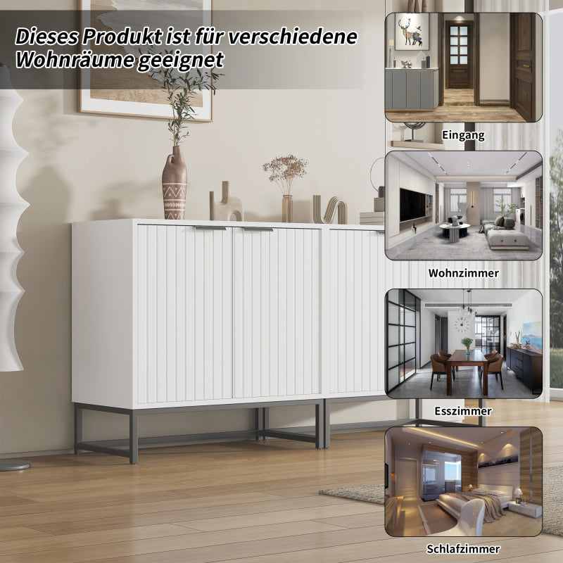 Moderne Sideboard Kommode mit 2 Türen in Vakuum-Formgebung, Standschrank Lagerung Schrank mit Metallgriffen und Rahmenbeinen, geeignet für Wohnzimmer, Flur und Esszimmer